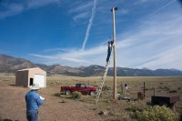 Installing weather station at Hydroelectric Plant